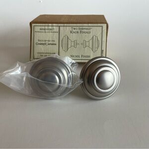 2 NEW Berkshire Nickel Sheffield Knob Finials Country Curtains